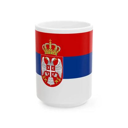Flag of Serbia 2004-2010 (Serbia) White Coffee Mug 15oz - Go Mug Yourself