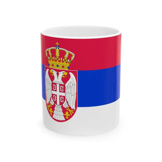 Flag of Serbia 2010 CMYK (Serbia) White Coffee Mug 11oz - Go Mug Yourself