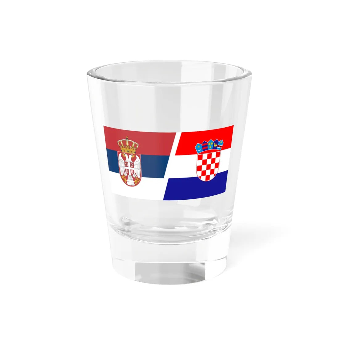 Flag of Serbia and Croatia (Croatia) Shot Glass 1.5oz 1.5oz - Go Mug Yourself