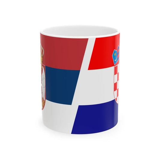 Flag of Serbia and Croatia (Croatia) White Coffee Mug 11oz - Go Mug Yourself