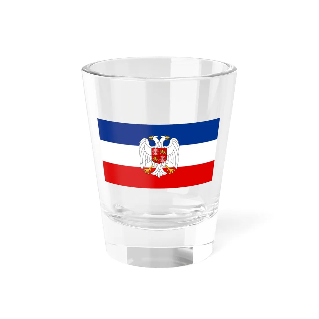 Flag of Serbia and Montenegro with coat of arms variant (Yugoslavia) Shot Glass 1.5oz 1.5oz - Go Mug Yourself