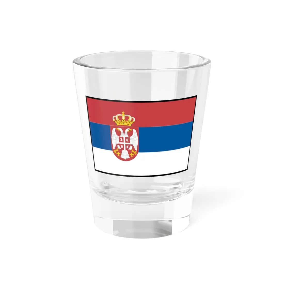 Flag of Serbia bordered (Serbia) Shot Glass 1.5oz 1.5oz - Go Mug Yourself