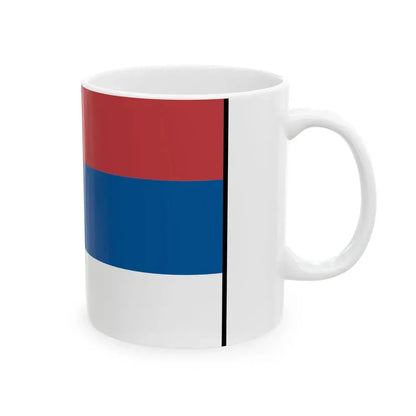 Flag of Serbia bordered (Serbia) White Coffee Mug - Go Mug Yourself