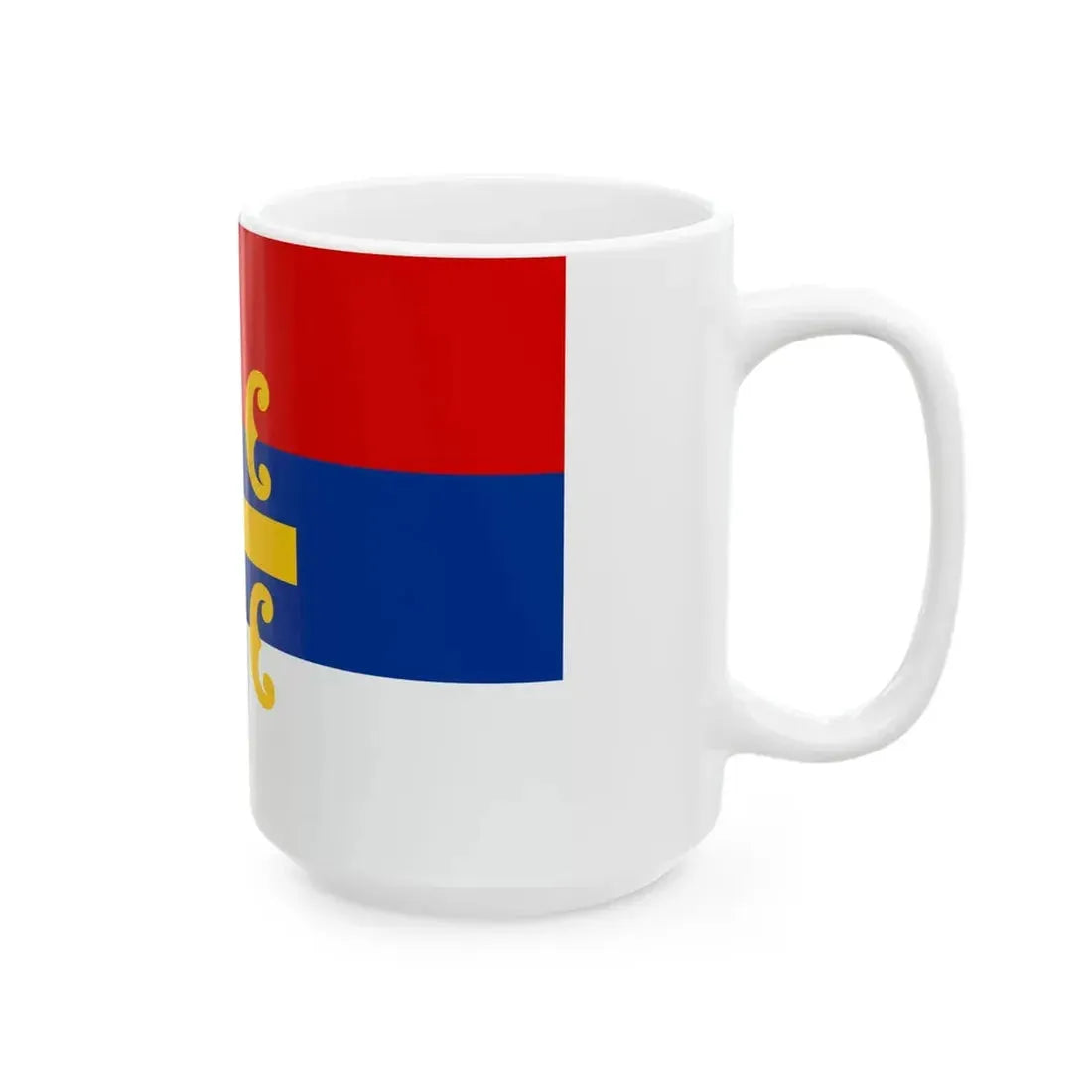 Flag of Serbia cross 3-2 (Serbia) White Coffee Mug - Go Mug Yourself