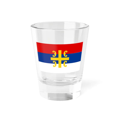 Flag of Serbia cross (Serbia) Shot Glass 1.5oz 1.5oz - Go Mug Yourself