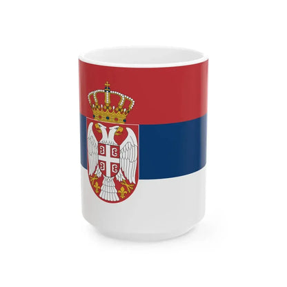 Flag of Serbia Fixed and Optimized (Serbia) White Coffee Mug 15oz - Go Mug Yourself