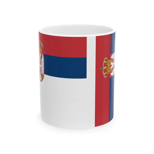Flag of Serbia hv (Serbia) White Coffee Mug 11oz - Go Mug Yourself
