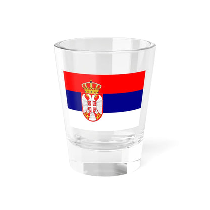 Flag of Serbia realistic colors (Serbia) Shot Glass 1.5oz 1.5oz - Go Mug Yourself