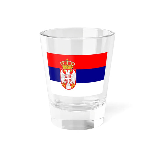 Flag of Serbia realistic colors (Serbia) Shot Glass 1.5oz 1.5oz - Go Mug Yourself