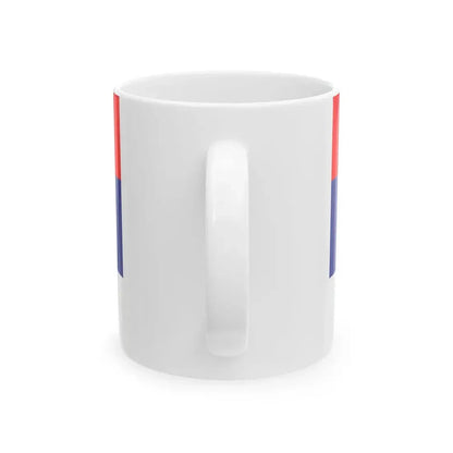 Flag of Serbia realistic colors (Serbia) White Coffee Mug - Go Mug Yourself