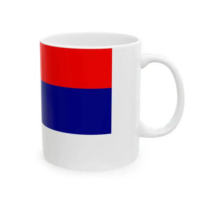 Flag of Serbia realistic colors (Serbia) White Coffee Mug - Go Mug Yourself
