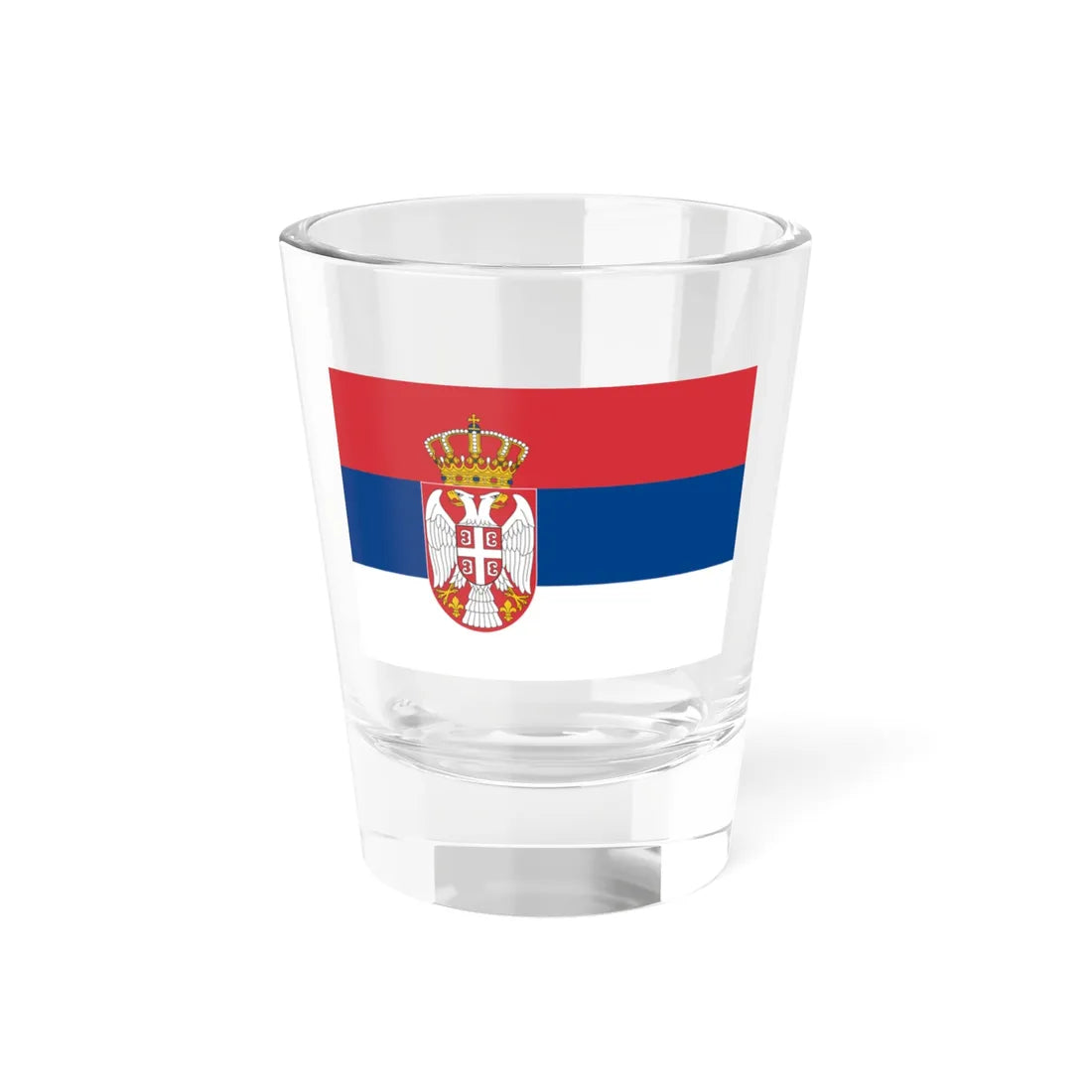 Flag of Serbia reduced size (Serbia) Shot Glass 1.5oz 1.5oz - Go Mug Yourself
