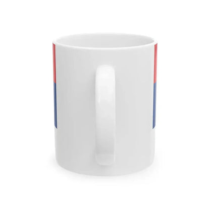 Flag of Serbia reduced size (Serbia) White Coffee Mug - Go Mug Yourself