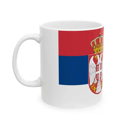 Flag of Serbia reduced size (Serbia) White Coffee Mug - Go Mug Yourself
