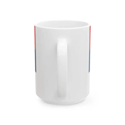 Flag of Serbia reduced size (Serbia) White Coffee Mug - Go Mug Yourself