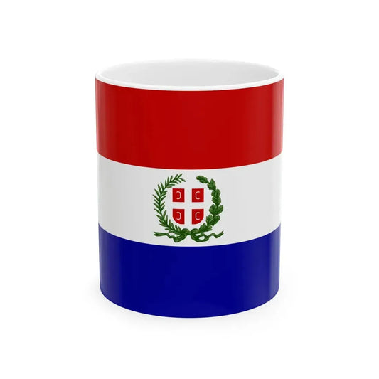 Flag of Serbia Sretenjski ustav (Serbia) White Coffee Mug 11oz - Go Mug Yourself
