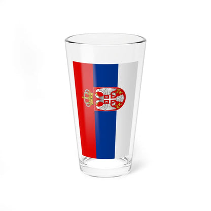 Flag of Serbia vertical 2006-2010 (Serbia) Pint Glass 16oz 16oz - Go Mug Yourself