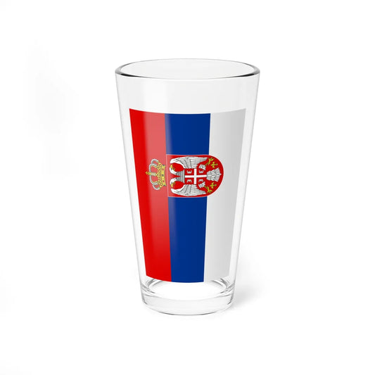 Flag of Serbia vertical 2006-2010 (Serbia) Pint Glass 16oz 16oz - Go Mug Yourself