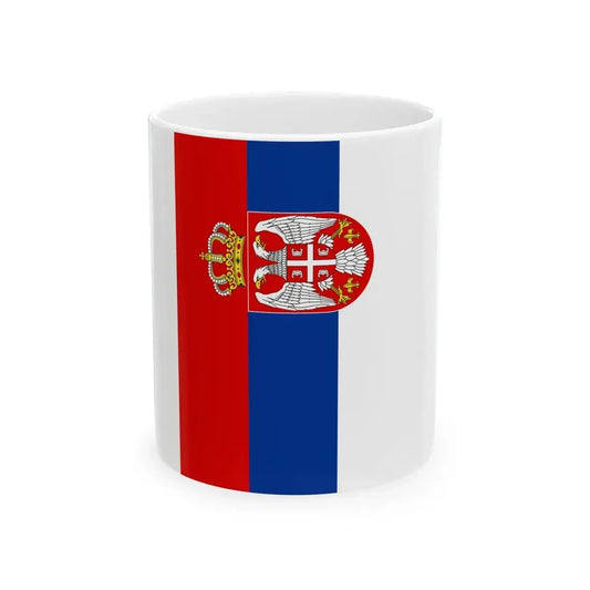 Flag of Serbia vertical 2006-2010 (Serbia) White Coffee Mug 11oz - Go Mug Yourself