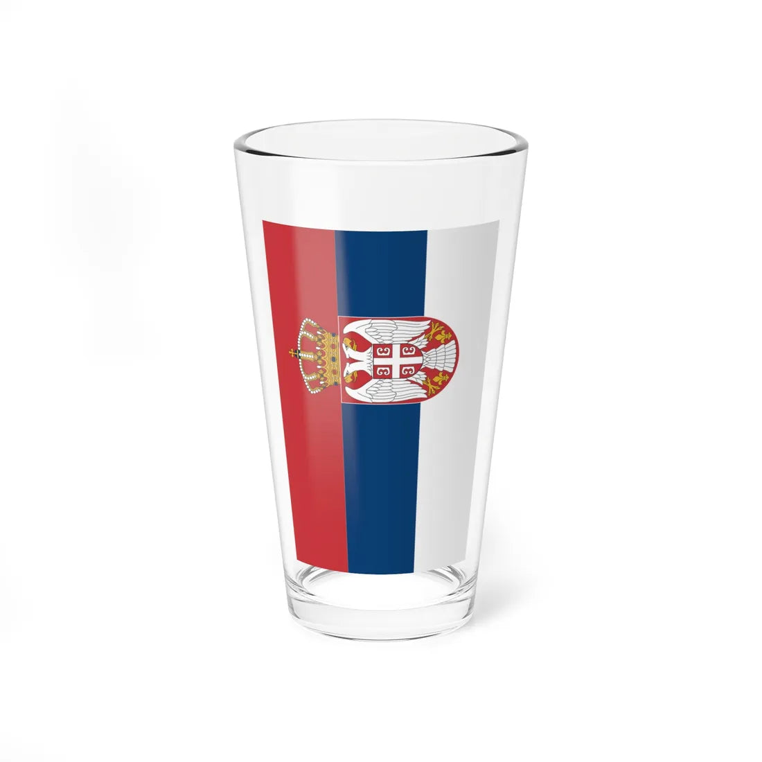 Flag of Serbia vertical (Serbia) Pint Glass 16oz 16oz - Go Mug Yourself
