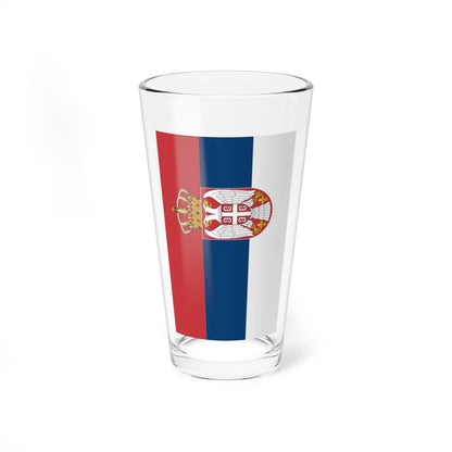 Flag of Serbia vertical (Serbia) Pint Glass 16oz 16oz - Go Mug Yourself