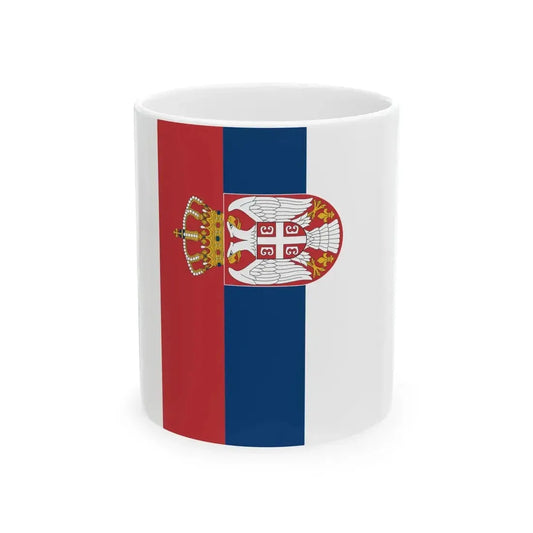 Flag of Serbia vertical (Serbia) White Coffee Mug 11oz - Go Mug Yourself