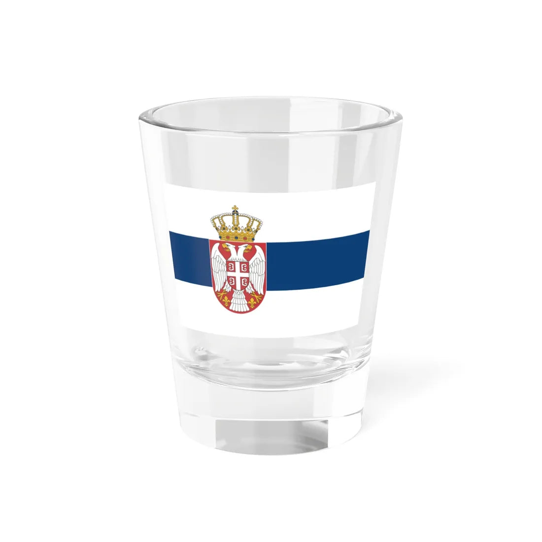 Flag of Serbia White-blue-white flag (Serbia) Shot Glass 1.5oz 1.5oz - Go Mug Yourself