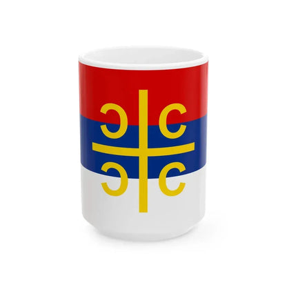 Flag of Serbian Krajina alternative (Croatia) White Coffee Mug 15oz - Go Mug Yourself