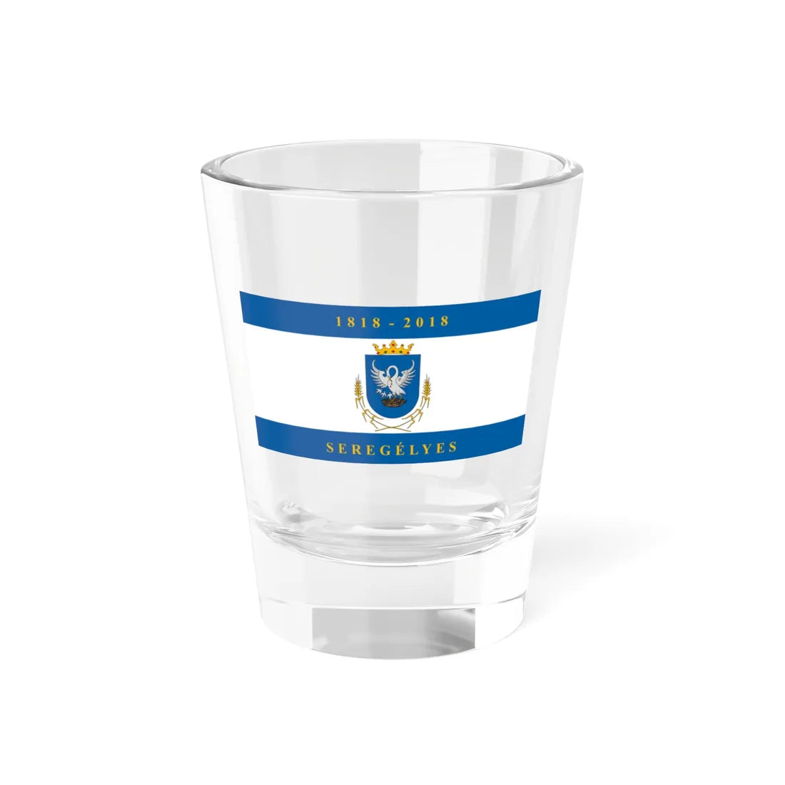 Flag of Seregelyes ceremonial (Hungary) Shot Glass 1.5oz 1.5oz - Go Mug Yourself