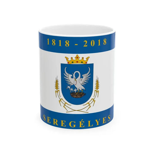 Flag of Seregelyes ceremonial (Hungary) White Coffee Mug 11oz - Go Mug Yourself