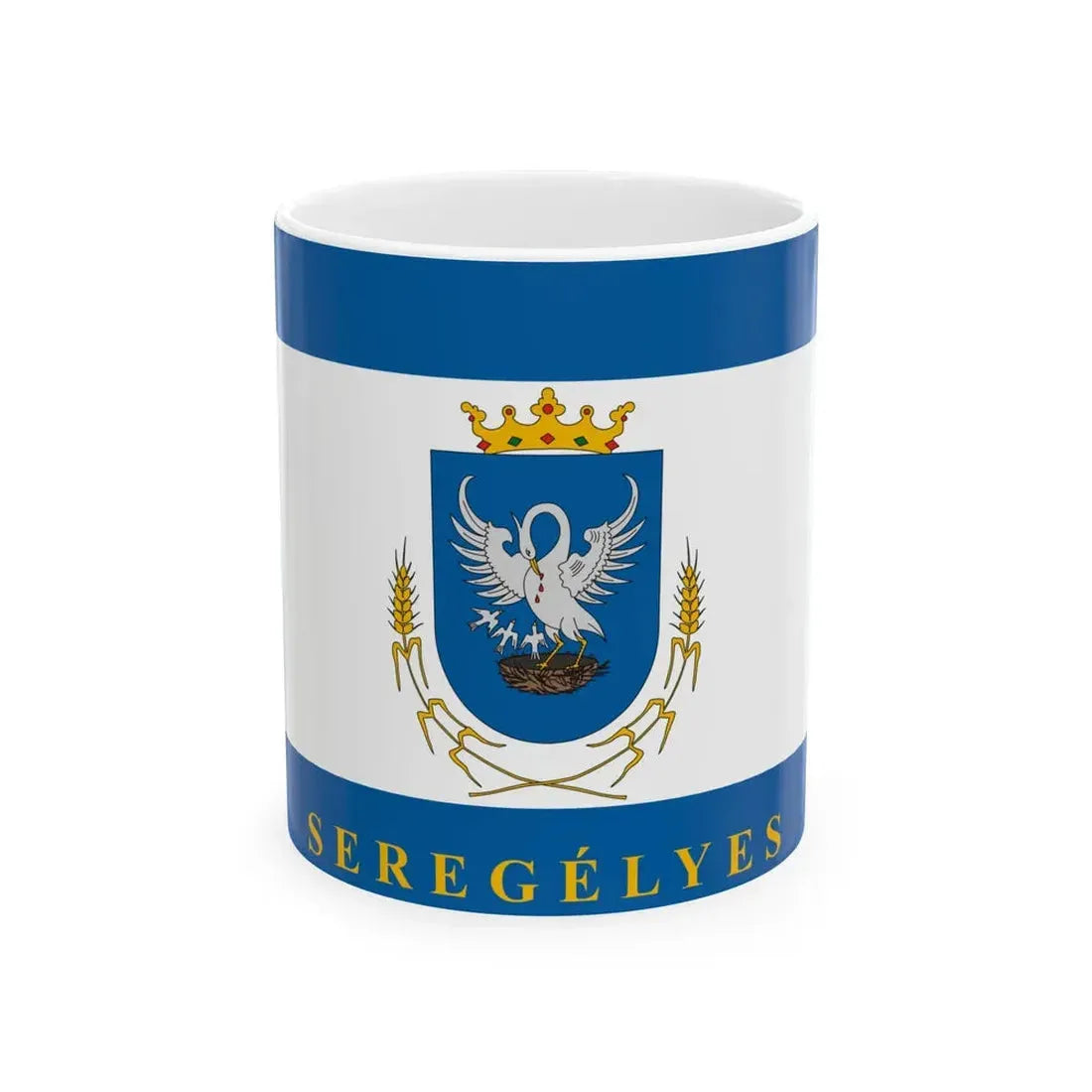 Flag of Seregelyes (Hungary) White Coffee Mug 11oz - Go Mug Yourself