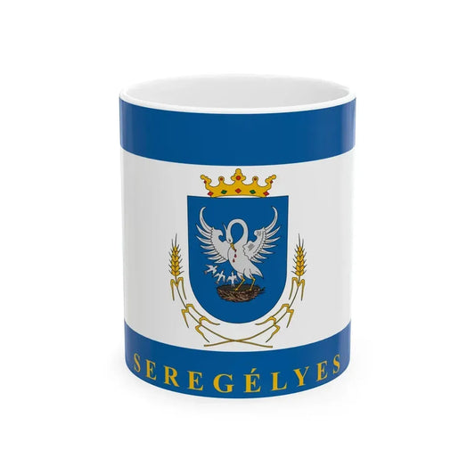 Flag of Seregelyes (Hungary) White Coffee Mug 11oz - Go Mug Yourself