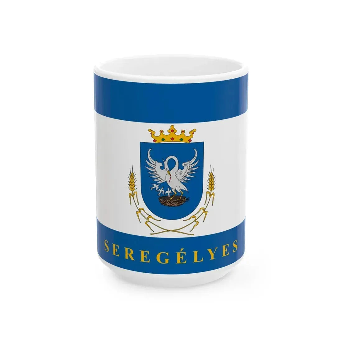 Flag of Seregelyes (Hungary) White Coffee Mug 15oz - Go Mug Yourself