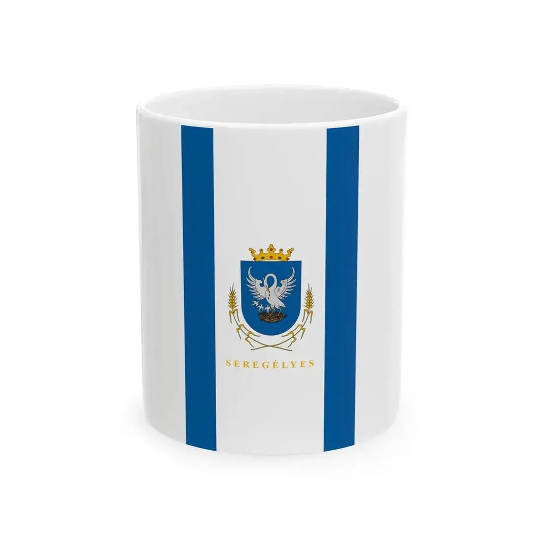 Flag of Seregelyes vertical (Hungary) White Coffee Mug 11oz - Go Mug Yourself