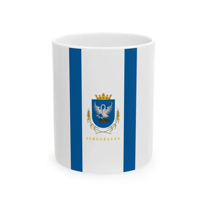 Flag of Seregelyes vertical (Hungary) White Coffee Mug 11oz - Go Mug Yourself