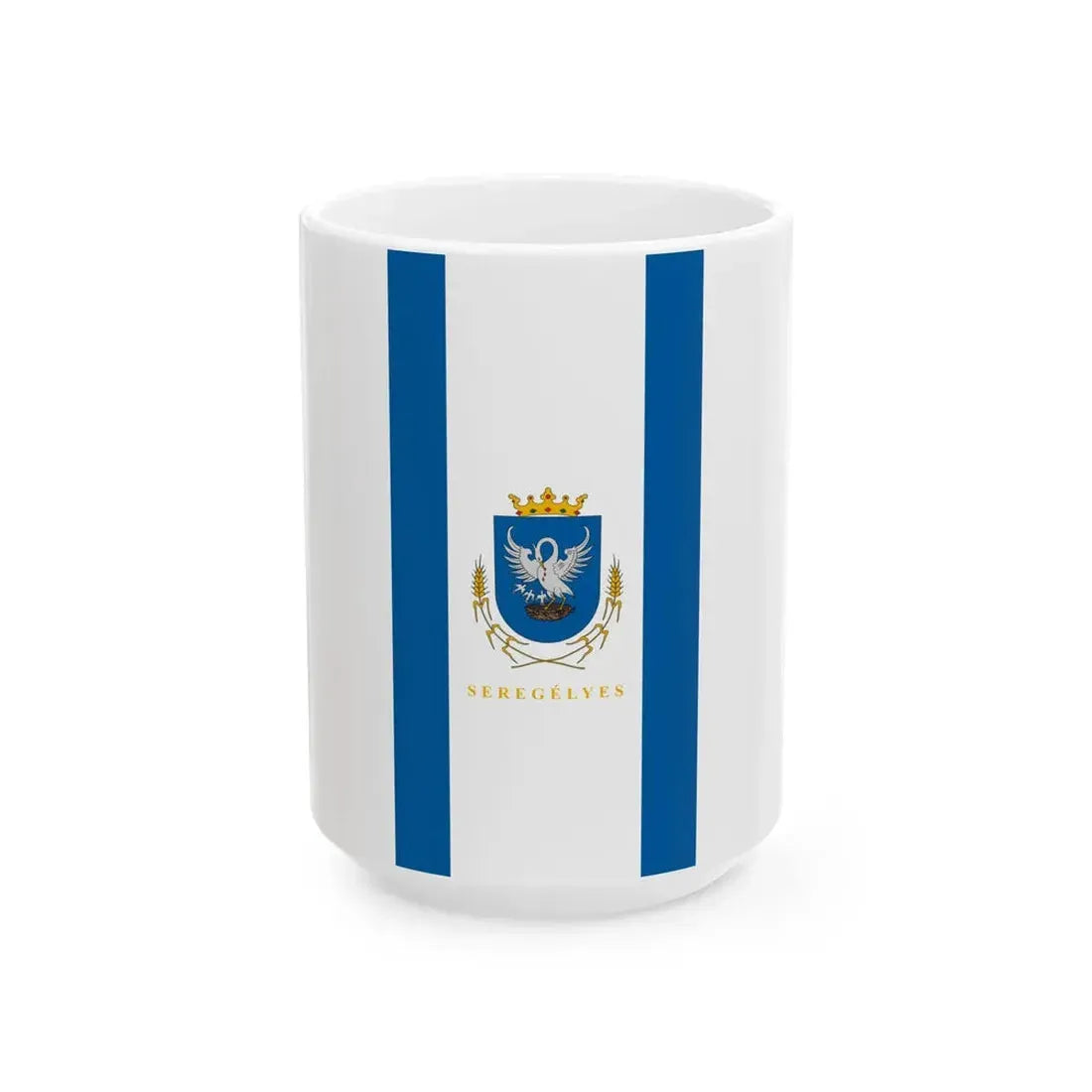 Flag of Seregelyes vertical (Hungary) White Coffee Mug 15oz - Go Mug Yourself
