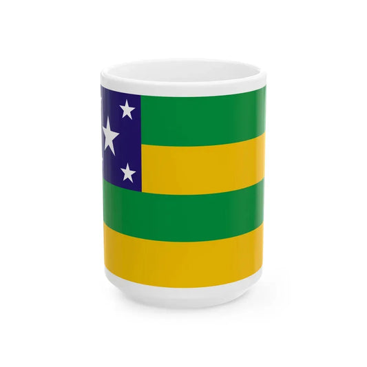 Flag of Sergipe Brazil - White Coffee Mug 15oz - Go Mug Yourself