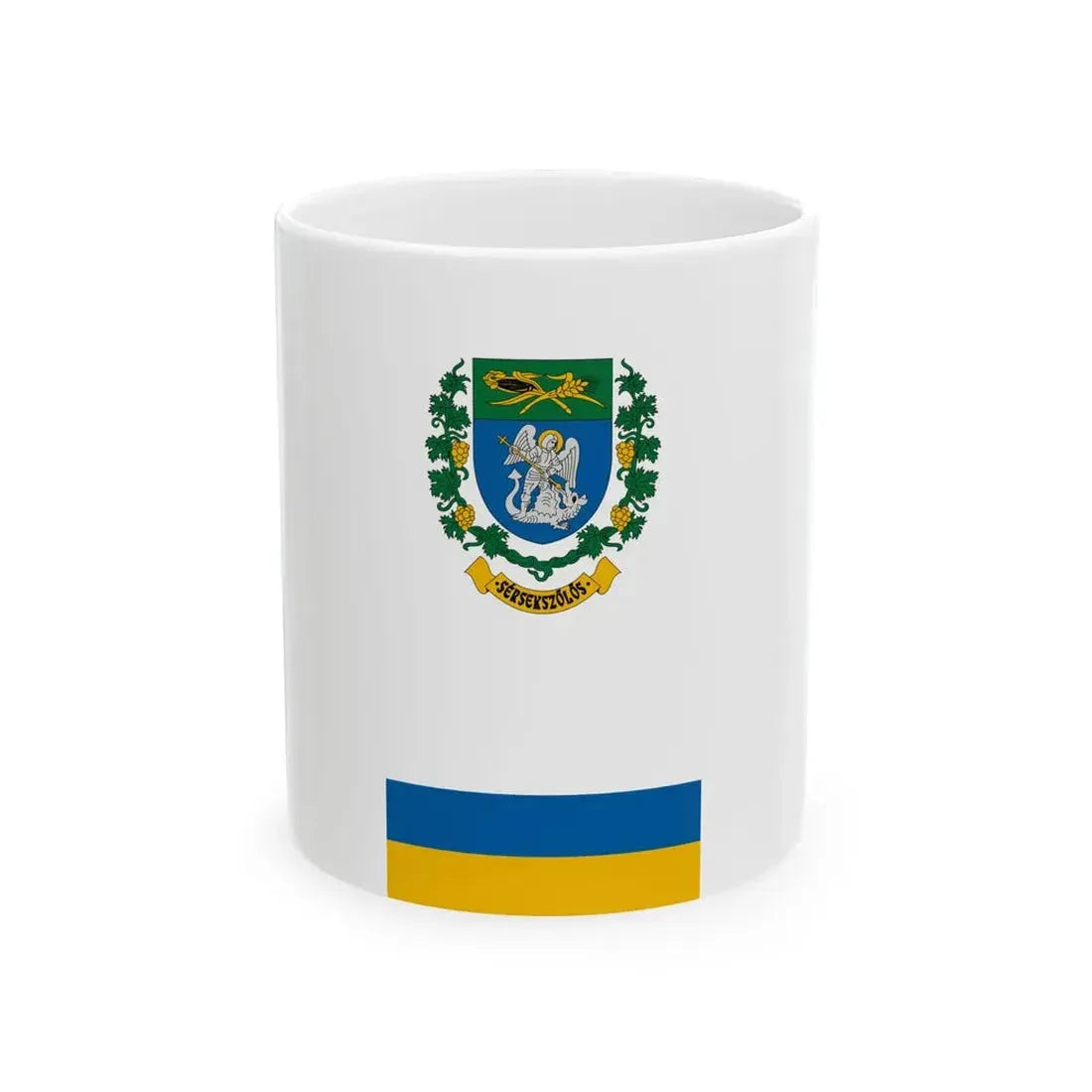 Flag of Sersekszolos vertical (Hungary) White Coffee Mug 11oz - Go Mug Yourself