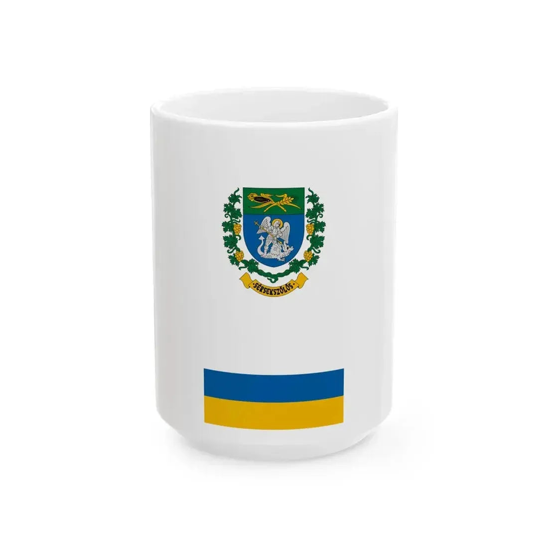 Flag of Sersekszolos vertical (Hungary) White Coffee Mug 15oz - Go Mug Yourself