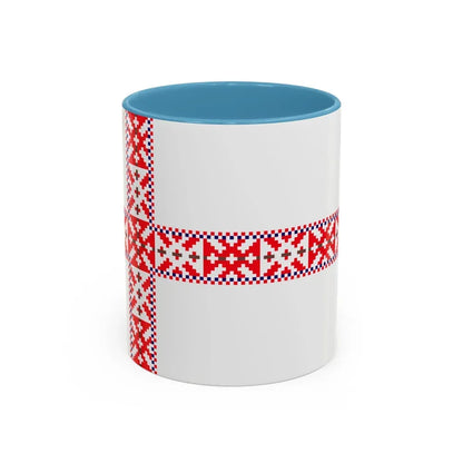 Flag of Setos Estonia - Accent Coffee Mug 11oz Light Blue - Go Mug Yourself