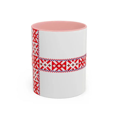 Flag of Setos Estonia - Accent Coffee Mug 11oz Pink - Go Mug Yourself