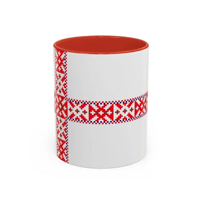 Flag of Setos Estonia - Accent Coffee Mug 11oz Red - Go Mug Yourself