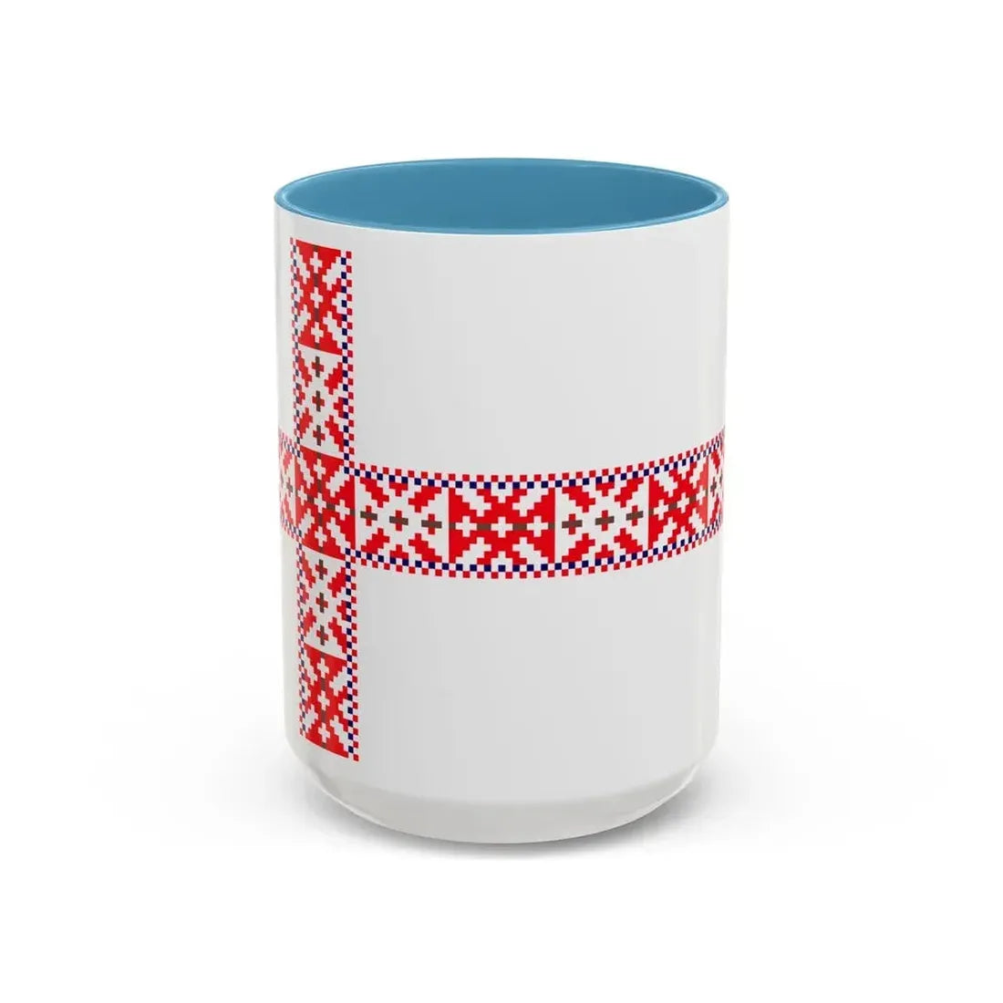 Flag of Setos Estonia - Accent Coffee Mug 15oz Light Blue - Go Mug Yourself