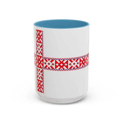 Flag of Setos Estonia - Accent Coffee Mug 15oz Light Blue - Go Mug Yourself