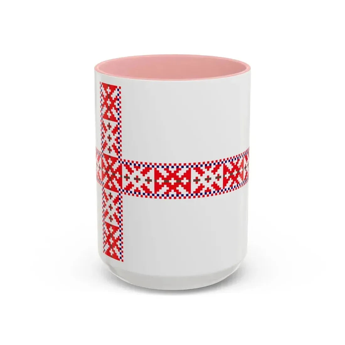 Flag of Setos Estonia - Accent Coffee Mug 15oz Pink - Go Mug Yourself