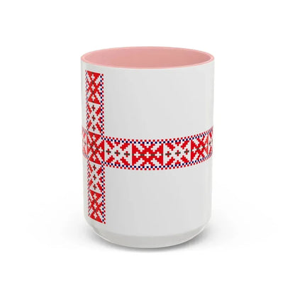 Flag of Setos Estonia - Accent Coffee Mug 15oz Pink - Go Mug Yourself