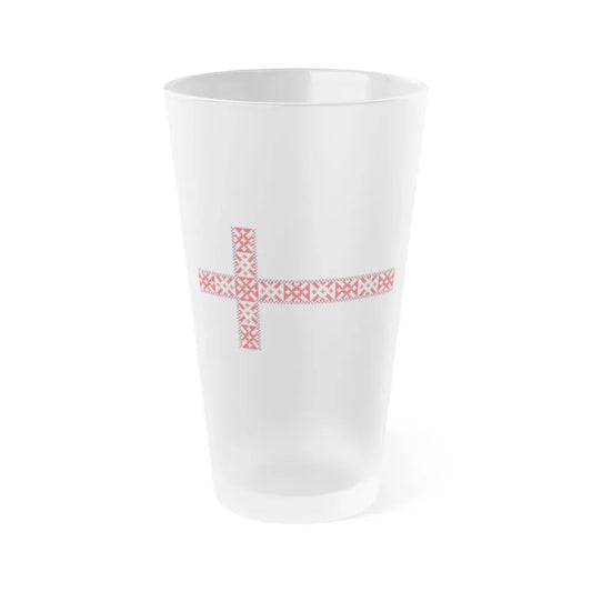Flag of Setos Estonia - Frosted Pint Glass 16oz 16oz Frosted - Go Mug Yourself