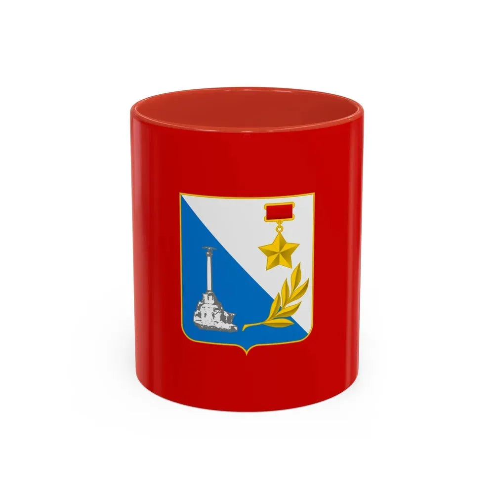 Flag of Sevastopol Ukraine - Accent Coffee Mug 11oz Red - Go Mug Yourself