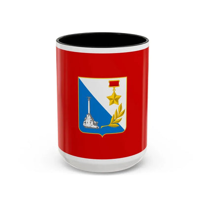 Flag of Sevastopol Ukraine - Accent Coffee Mug 15oz Black - Go Mug Yourself