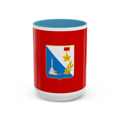 Flag of Sevastopol Ukraine - Accent Coffee Mug 15oz Light Blue - Go Mug Yourself